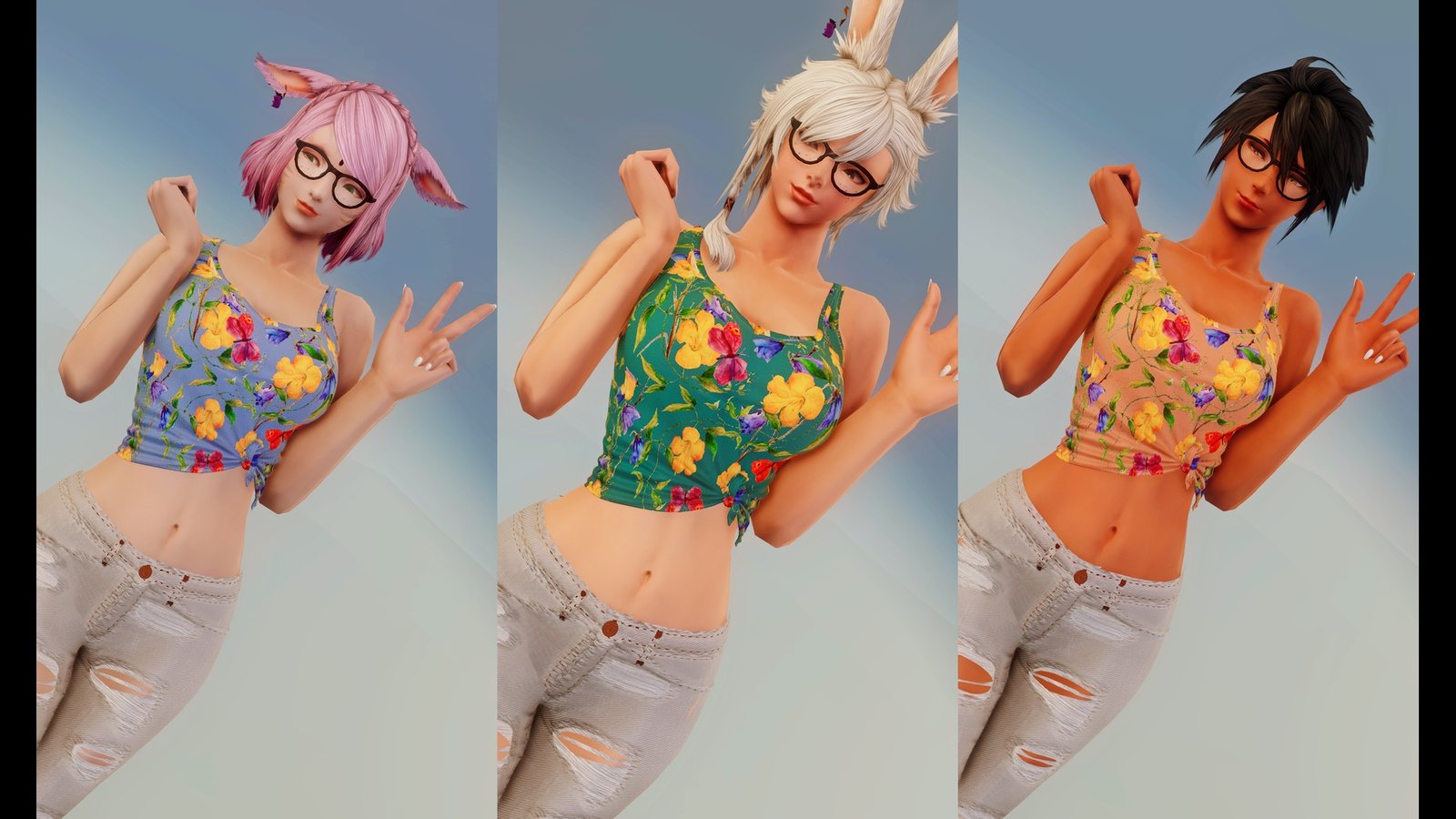 Luna's Tied Crop Top, with Flowers